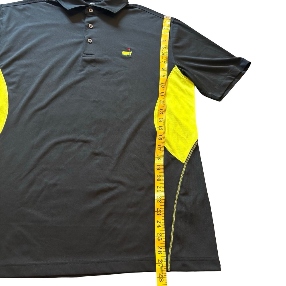 Masters Tech Mens Golf Polo Shirt Black Yellow Colorblock‎ Size Medium RN133979 - Picture 8 of 8